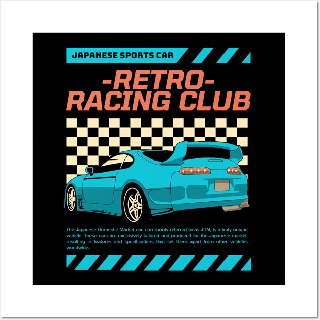 Retro Racing Club Japanese Sports Car Wall Art by Tip Top Tee's